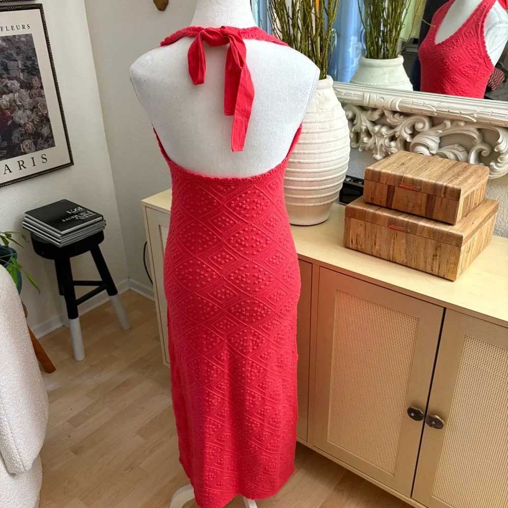 TUCKERNUCK Hyacinth House Watermelon Knit Hollis Halter Dress Size Small - Picture 6 of 9